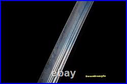 One Piece Qing Dao Sword Handmade Folded Steel Flame Pattern Chinese Broadsword