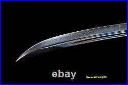 One Piece Qing Dao Sword Handmade Folded Steel Flame Pattern Chinese Broadsword