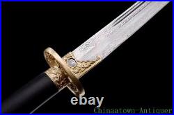 Qianlong Qing Sword Pattern Steel Blood Groove Blade Dao Battle Ready Sharp#4907