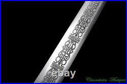 Red Cliff Sword High Manganese Steel Pyrograph Hexahedron Blade Jian Sharp #4719