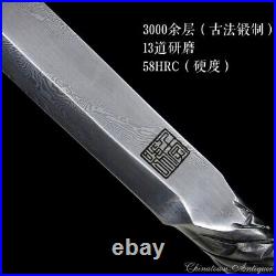 Rotary Forging Pattern Steel W Wolfram Gold Battle Sword Sharp Phurba Dorje#5401