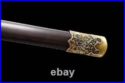 Set Chinese KUNGFU Tang Dao Pattern Steel ClayTempered Sword Copper Fittings
