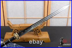 Sharp Chinese Sword Ruyi Jian Brass Fittings Pattern Steel Ebony Handle Sheath