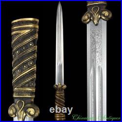 Taoism Taiyi Evil Spirits Short Sword Dagger Pattern Steel Blade Sharp #3814