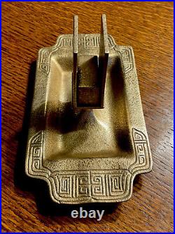 Tiffany Studios Chinese Pattern Match Box Safe/ Ashtray # 1764 Aged Gold Dore