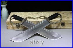 Top Pure copper Chinese Wing Chun Knives Short Sword Pattern Damascus Steel Dao