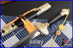 Twelve Chinese Zodiac Signs Folded Steel Jian Straight Double Edge Qing Sword