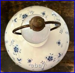Vintage Chinese Ginger Jar Lamp Blue & White/Delft